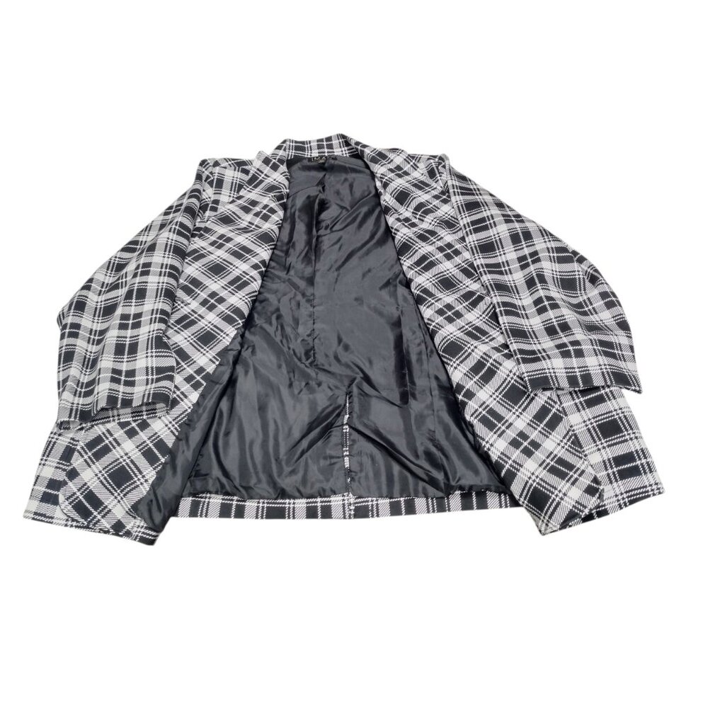 Iman: 2pc Black and White Plaid Pantsuit, Size 2X - Picture 8 of 15